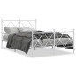 vidaXL Estructura cama metal con cabecero y estribo blanco 120x190 cm vidaXL Estructura cama metal con cabecero y estribo blanco 120x190 cm