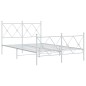 vidaXL Estructura cama metal con cabecero y estribo blanco 120x190 cm vidaXL Estructura cama metal con cabecero y estribo blanco 120x190 cm