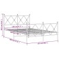vidaXL Estructura cama metal con cabecero y estribo blanco 120x190 cm vidaXL Estructura cama metal con cabecero y estribo blanco 120x190 cm