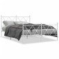 vidaXL Estructura cama metal con cabecero y estribo blanco 140x200 cm vidaXL Estructura cama metal con cabecero y estribo blanco 140x200 cm