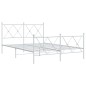 vidaXL Estructura cama metal con cabecero y estribo blanco 140x200 cm vidaXL Estructura cama metal con cabecero y estribo blanco 140x200 cm