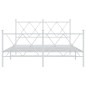 vidaXL Estructura cama metal con cabecero y estribo blanco 140x200 cm vidaXL Estructura cama metal con cabecero y estribo blanco 140x200 cm