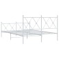 vidaXL Estructura cama metal con cabecero y estribo blanco 140x200 cm vidaXL Estructura cama metal con cabecero y estribo blanco 140x200 cm