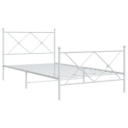 vidaXL Estructura cama metal con cabecero y pie cama blanca 100x200 cm
