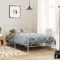 vidaXL Estructura cama metal con cabecero y pie cama blanca 100x200 cm vidaXL Estructura cama metal con cabecero y pie cama blanca 100x200 cm