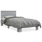vidaXL Estructura cama madera ingeniería metal gris Sonoma 90x200 cm