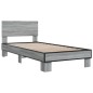 vidaXL Estructura cama madera ingeniería metal gris Sonoma 90x200 cm