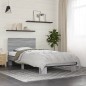 vidaXL Estructura cama madera ingeniería metal gris Sonoma 90x200 cm