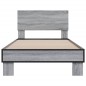 vidaXL Estructura cama madera ingeniería metal gris Sonoma 90x200 cm