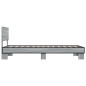 vidaXL Estructura cama madera ingeniería metal gris Sonoma 90x200 cm