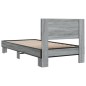 vidaXL Estructura cama madera ingeniería metal gris Sonoma 90x200 cm