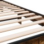 vidaXL Estructura cama madera ingeniería metal roble humo 100x200 cm vidaXL Estructura cama madera ingeniería metal roble humo 100x200 cm