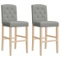 vidaXL Taburetes altos 2 uds madera maciza de caucho y tela vidaXL Taburetes altos 2 uds madera maciza de caucho y tela
