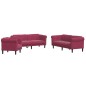 vidaXL Juego de sofás 3 piezas terciopelo rojo tinto vidaXL Juego de sofás 3 piezas terciopelo rojo tinto
