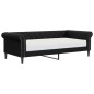 vidaXL Sofá cama con colchón cuero sintético negro 90x200 cm vidaXL Sofá cama con colchón cuero sintético negro 90x200 cm
