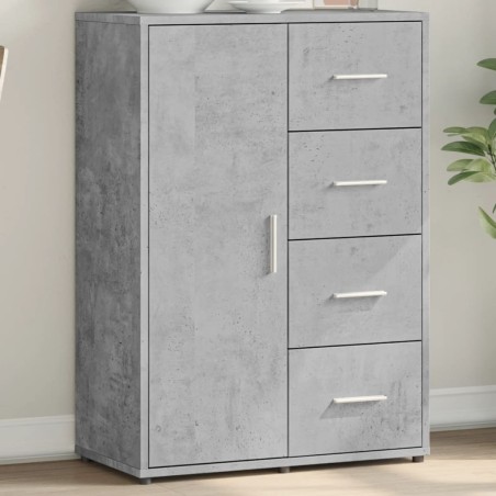 vidaXL Aparador de madera de ingeniería gris hormigón 60x31x84 cm