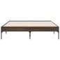 vidaXL Estructura cama madera ingeniería metal marrón roble 120x200 cm vidaXL Estructura cama madera ingeniería metal marrón roble 120x200 cm