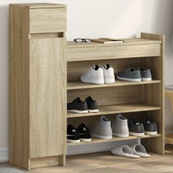 vidaXL Zapatero madera de ingeniería roble Sonoma 100,5x28x100 cm