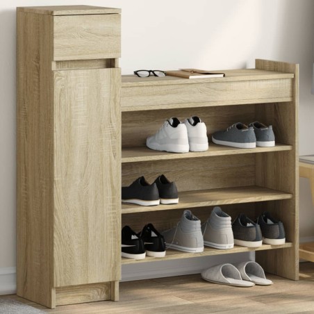 vidaXL Zapatero madera de ingeniería roble Sonoma 100,5x28x100 cm
