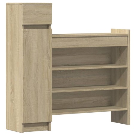 vidaXL Zapatero madera de ingeniería roble Sonoma 100,5x28x100 cm