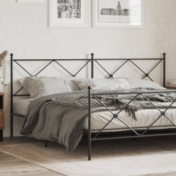 vidaXL Cabecero de metal negro 193 cm
