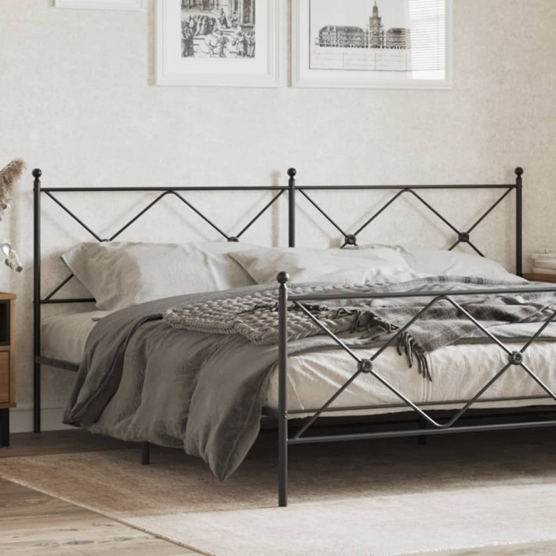vidaXL Cabecero de metal negro 193 cm vidaXL Cabecero de metal negro 193 cm