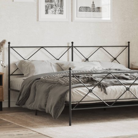 vidaXL Cabecero de metal negro 193 cm