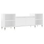vidaXL Mueble para TV madera contrachapada blanco brillo 160x35x55 cm