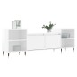vidaXL Mueble para TV madera contrachapada blanco brillo 160x35x55 cm