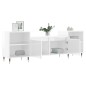 vidaXL Mueble para TV madera contrachapada blanco brillo 160x35x55 cm
