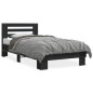 vidaXL Estructura de cama madera ingeniería y metal negro 100x200 cm vidaXL Estructura de cama madera ingeniería y metal negro 100x200 cm