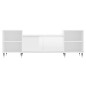 vidaXL Mueble para TV madera contrachapada blanco brillo 160x35x55 cm