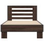 vidaXL Estructura cama madera ingeniería metal marrón roble 100x200 cm vidaXL Estructura cama madera ingeniería metal marrón roble 100x200 cm