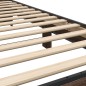 vidaXL Estructura cama madera ingeniería metal marrón roble 100x200 cm vidaXL Estructura cama madera ingeniería metal marrón roble 100x200 cm