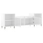 vidaXL Mueble para TV madera contrachapada blanco brillo 160x35x55 cm
