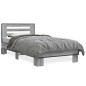 vidaXL Estructura cama madera ingeniería metal gris Sonoma 90x190 cm