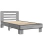 vidaXL Estructura cama madera ingeniería metal gris Sonoma 90x190 cm