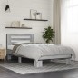 vidaXL Estructura cama madera ingeniería metal gris Sonoma 90x190 cm