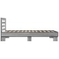 vidaXL Estructura cama madera ingeniería metal gris Sonoma 90x190 cm