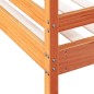 vidaXL Litera de madera maciza de pino marrón cera 90x200/140x200 cm