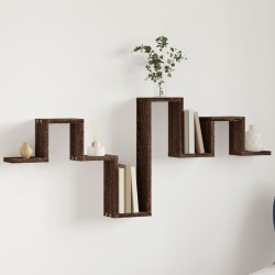 vidaXL Estantería pared madera ingeniería roble marrón 104,5x10x43 cm