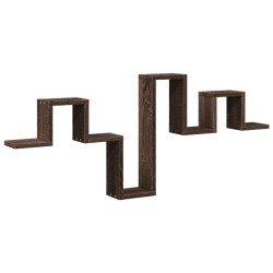 vidaXL Estantería pared madera ingeniería roble marrón 104,5x10x43 cm