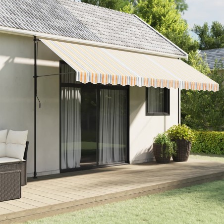 vidaXL Tela de repuesto de toldo rayas de colores 4,5x3 m