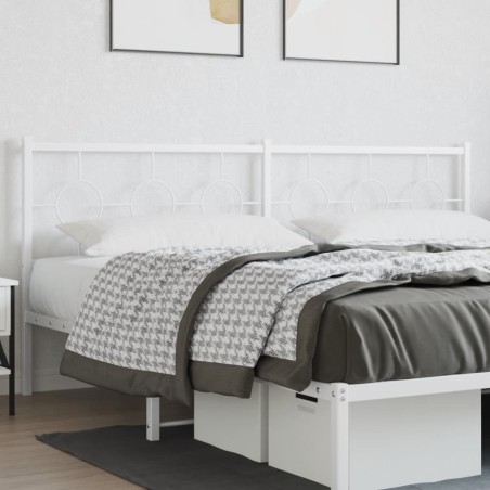 vidaXL Cabecero de metal blanco 193 cm