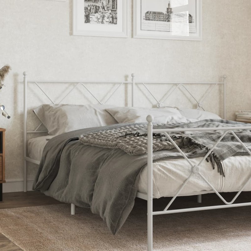vidaXL Cabecero de metal blanco 180 cm