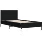 vidaXL Estructura de cama madera de ingeniería y metal negra 90x190 cm