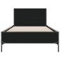 vidaXL Estructura de cama madera de ingeniería y metal negra 90x190 cm