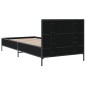 vidaXL Estructura de cama madera de ingeniería y metal negra 90x190 cm