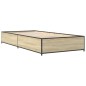 vidaXL Estructura cama madera ingeniería metal roble Sonoma 90x190 cm vidaXL Estructura cama madera ingeniería metal roble Sonoma 90x190 cm