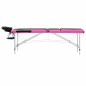 vidaXL Camilla de masaje plegable 3 zonas aluminio negro y rosa vidaXL Camilla de masaje plegable 3 zonas aluminio negro y rosa